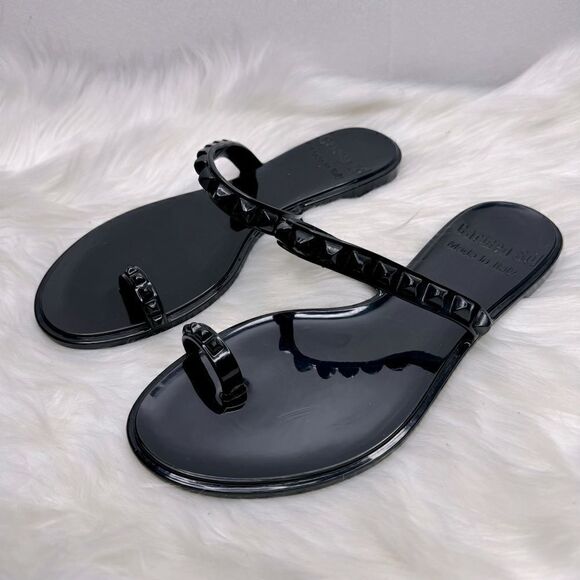 Carmen Sol Maria Studded Flat Jelly Sandals Black 39 - Picture 1 of 5